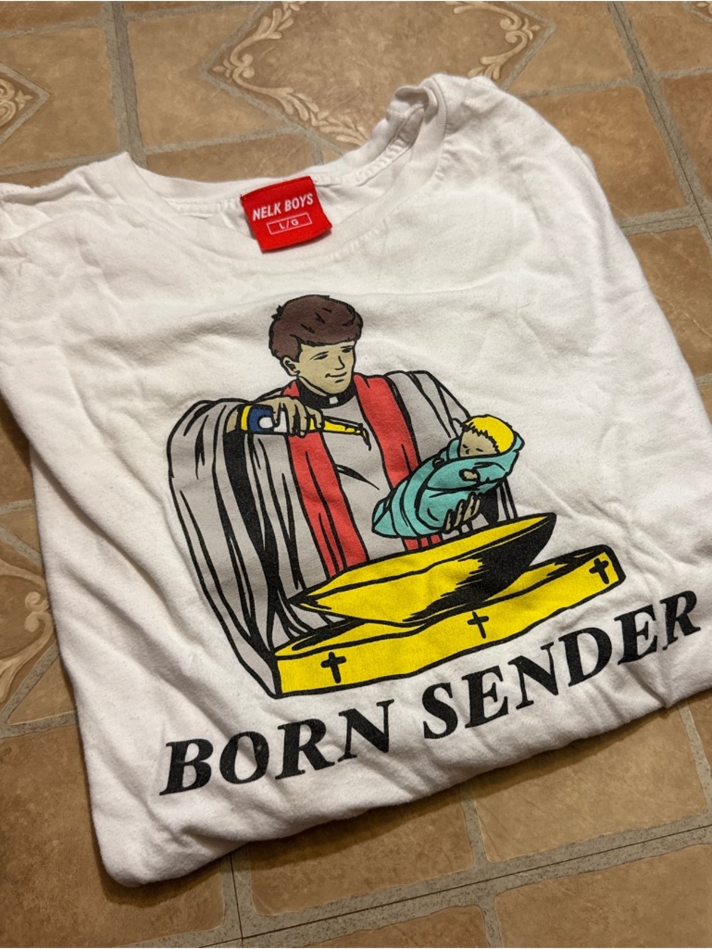 Nelk Boys "Born Sender" Long Sleeve T-Shirt - White - Size Large (L)